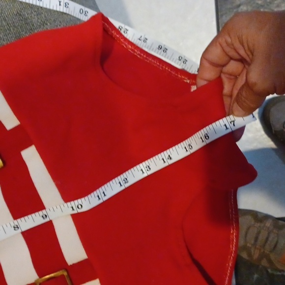 Vintage one piece, red & cream, measurements in photos - Picture 10 of 11